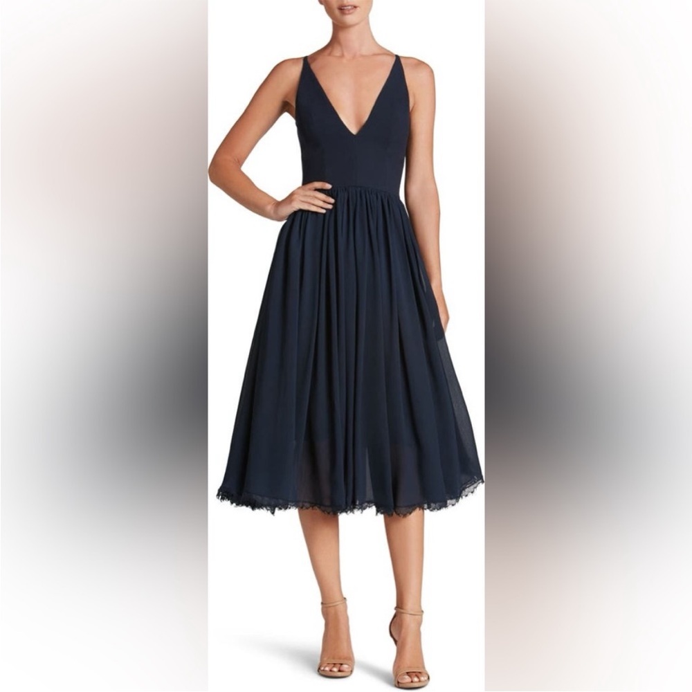Dress The Population Alicia Mixed Media Midi Dress. Medium. NWT.